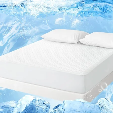 Custom Size Soft Breathable Summer Cold Fabric OEKO Home Hotel Queen Quilt Cooling Mattress Topper with Deep Pocket