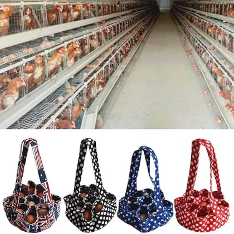 product efficient handheld fabric farmhouse egg gathering pouch 9 bags egg purse collecting basket for fresh chicken goose duck eggs-3