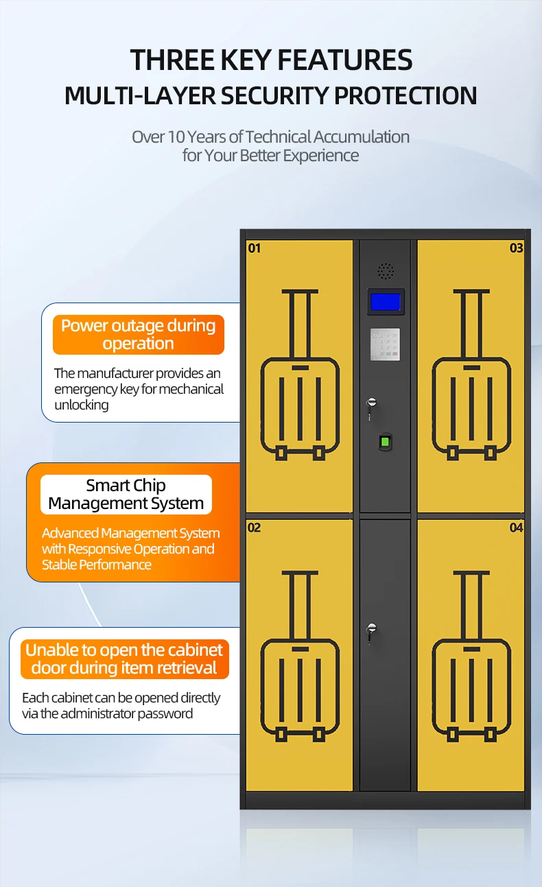 product rfid smart luggage locker for airport train station with electronic management system  access control-4