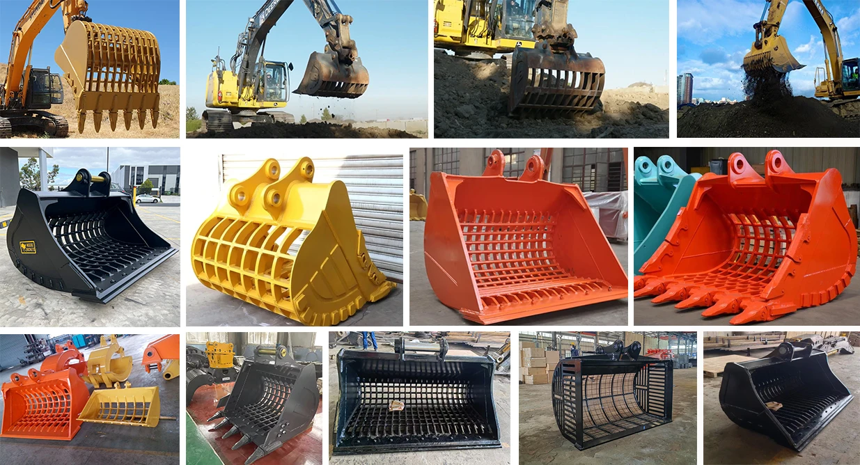 Q355B Material Excavator Skeleton Bucket Sieve Bucket Type for 1t-50t Excavator Suitable