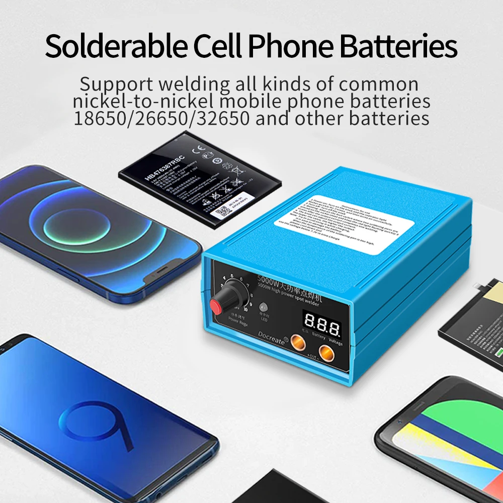 Мини-аппарат точечной сварки 5000 Вт набор «сделай сам» сварочные инструменты с аккумулятором 18650 аппарат для 10 зубьями никелевая полоса 0 1 ~ 15