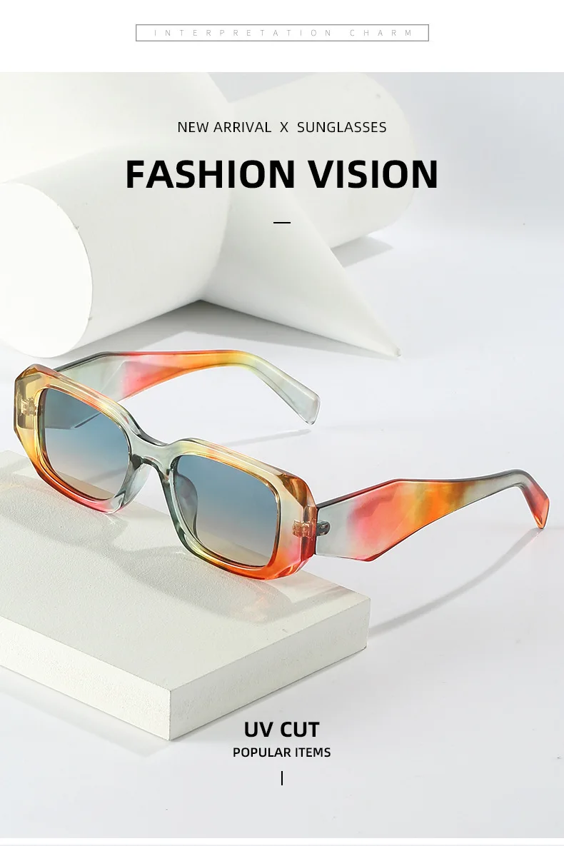Rectangle Sunglasses Women Vintage Brand Designer Square Shades Sunglasses Female Uv40