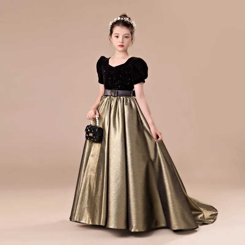 bronx and banco dress gold One Shoulder Canary Yellow Ball Gown with Leg Slit, Canary Yellow Long –  Shiny Party main image 1
