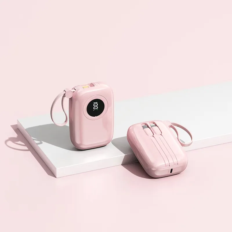 NINER9 Mini Built-in Cable Power Bank Super Fast Charging Mobile Power Supply Type-C/USB Interfaces Custom Logo for Promotional preview 2