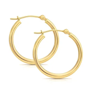 Customized Fashion Women Gold Plated Earrings Silver 925 Sterling 14K Gold Hoop Earrings for Girls