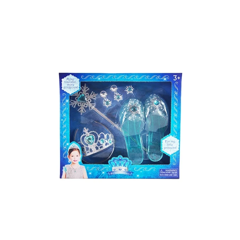For Girls Princess Role Play Toy Beauty Set Toy High Heel Shoes with Princess Jewelry