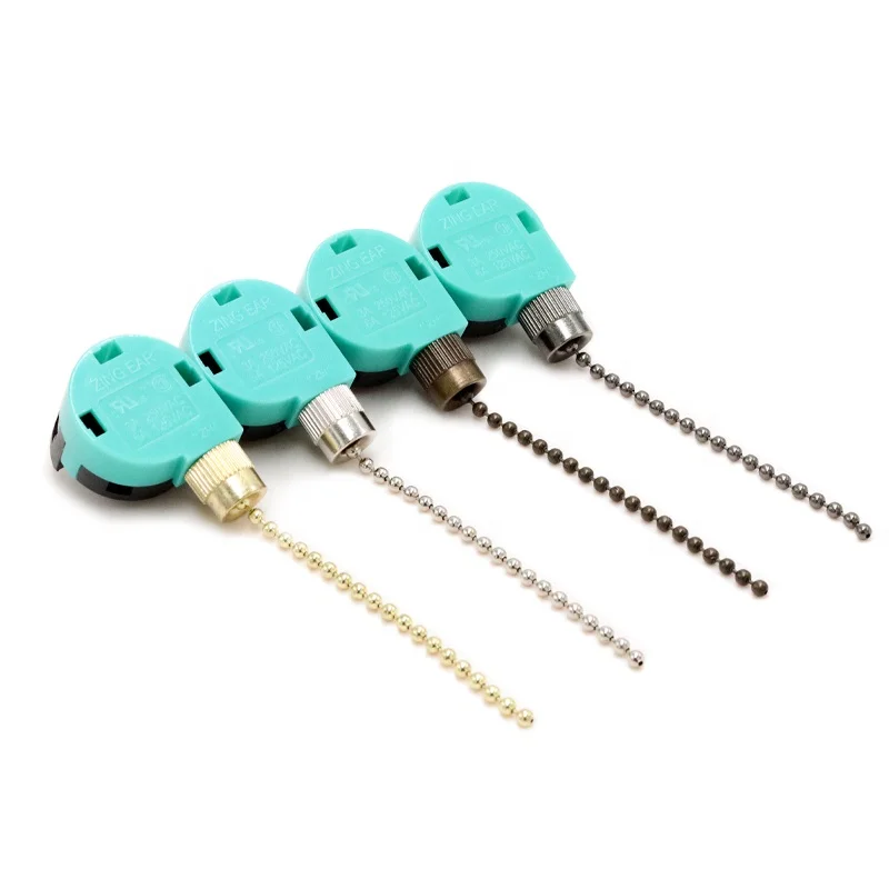 Zing Ear 3-speed Ceiling Fan Switch With Pull Chain, 3a/6a, Oem