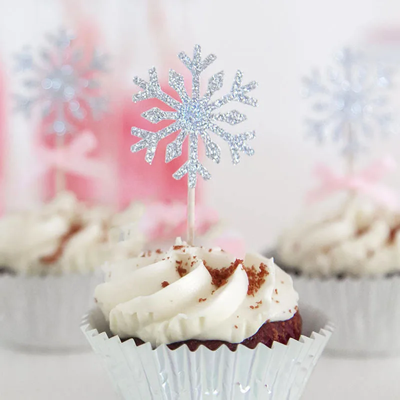 10 Pieces Flocon De Neige Cupcake Toppers Bebe Fille Congele Decorations De Fete D Anniversaire Enfants Fournitures De Gateau De Noel Accessoires Buy Topper De Decoration De Gateau Topper De Cupcake De Flocon
