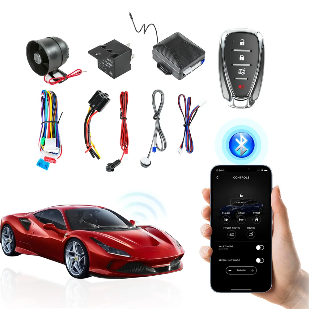 Factory Direct Sales Smartphone App Control Report Bluetooth Car Alarm