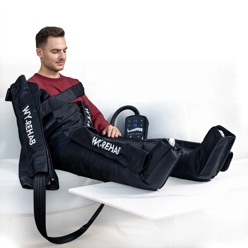 Bästsäljare Sports Recovery Massager Rehabilitering Terapi Tillbehör Luftkompressionsterapi System Ben Massager 5000 Amh 35W