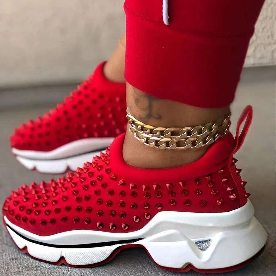 Name Brand Casual Shoes for Mens Spiked Sneaker Red Soles Spikes Black -  China Walking Style Shoe and Casual Shoes price