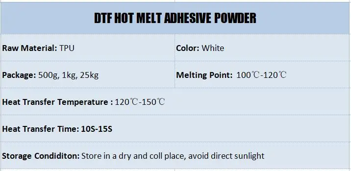 High Quality Tpu Dtf Powder Tpu Hot Melt Adhesive Dtf Hot Melt Powder for Heat Transfer Printing factory