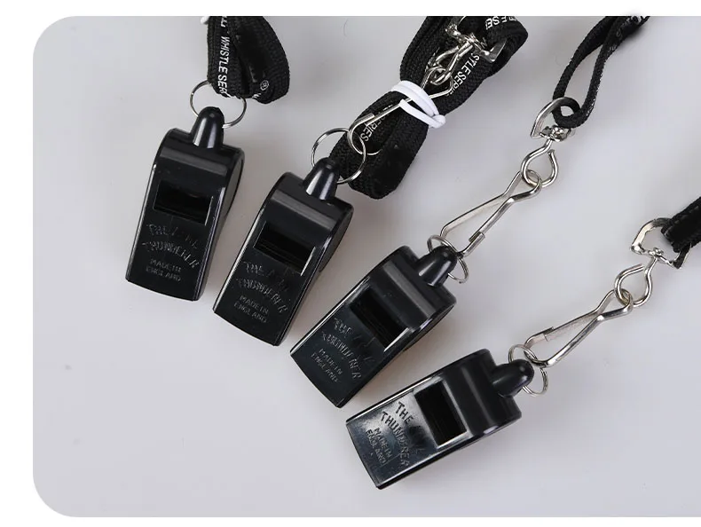 Boxed With 6 Black Pro Referee Whistles For High Audio Basketball