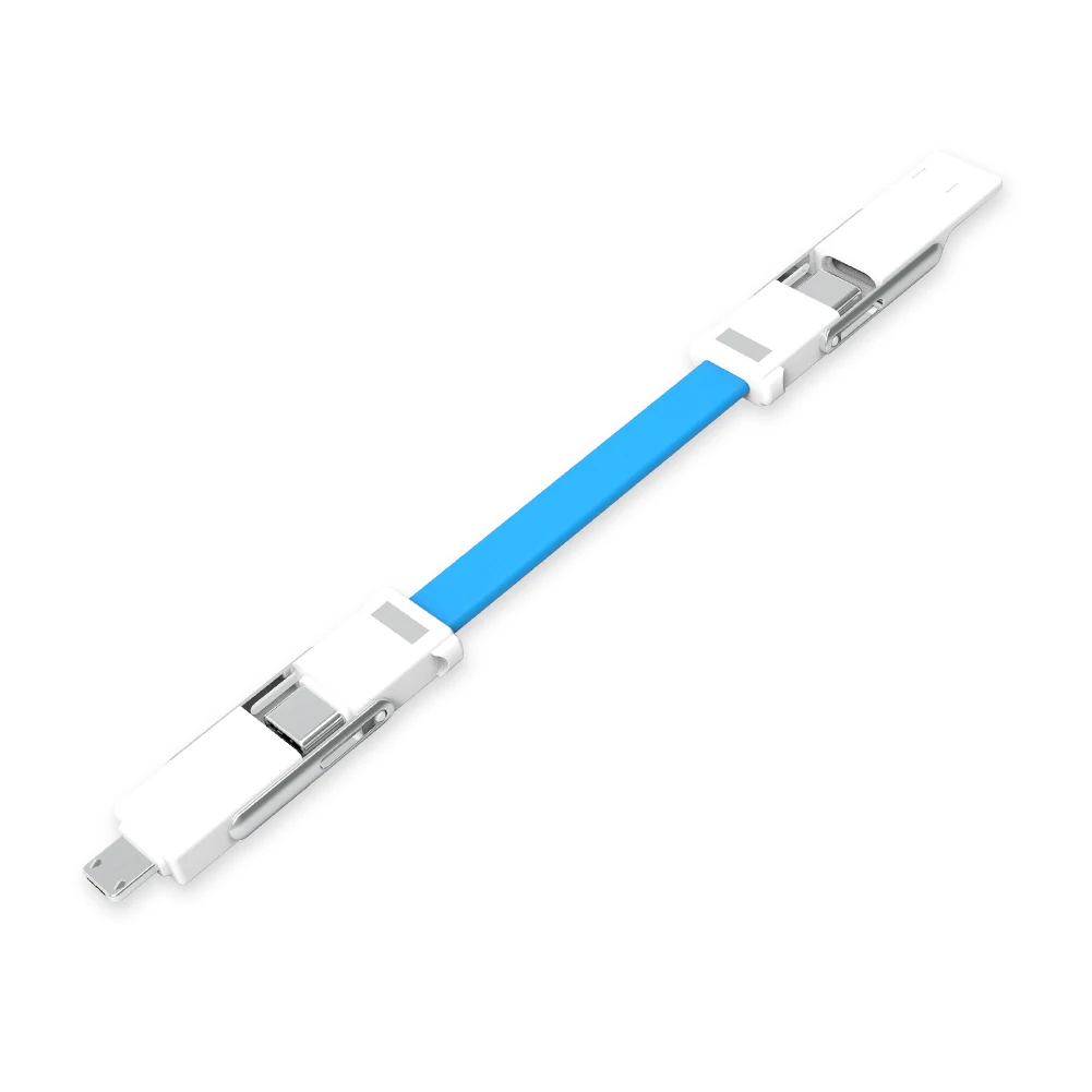 Mini Size Emergency Charging And Data Transfer Magnet USB A 8pin Type C Micro OTG 4 IN 1 Keychain USB Cable - ANKUX.COM