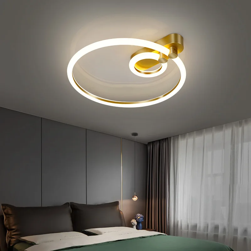 Factory outlet Nordic round led bedroom ceiling light luxury creative study room led ceiling mounted lamps
