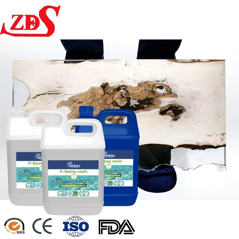 wholesale liquid glass bulk epoxy resin ab glue crystal clear for Bar Top Coating/3d floor