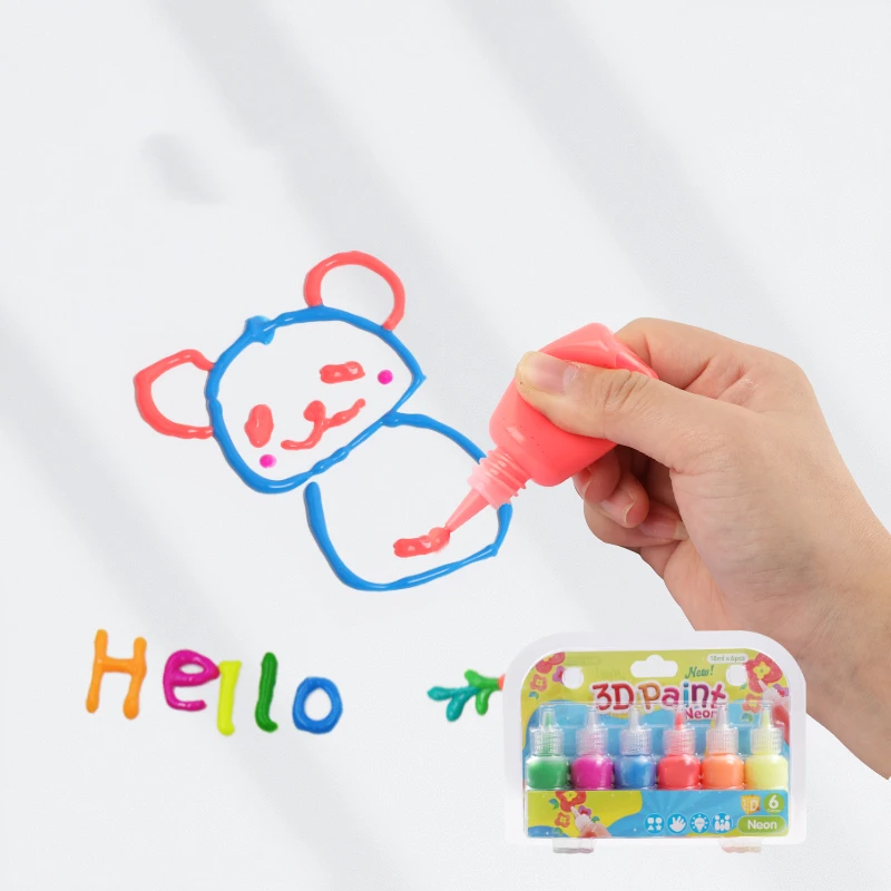 Customized Set Package 6 Color 22 Ml Glass Painting Art 3d Fabric