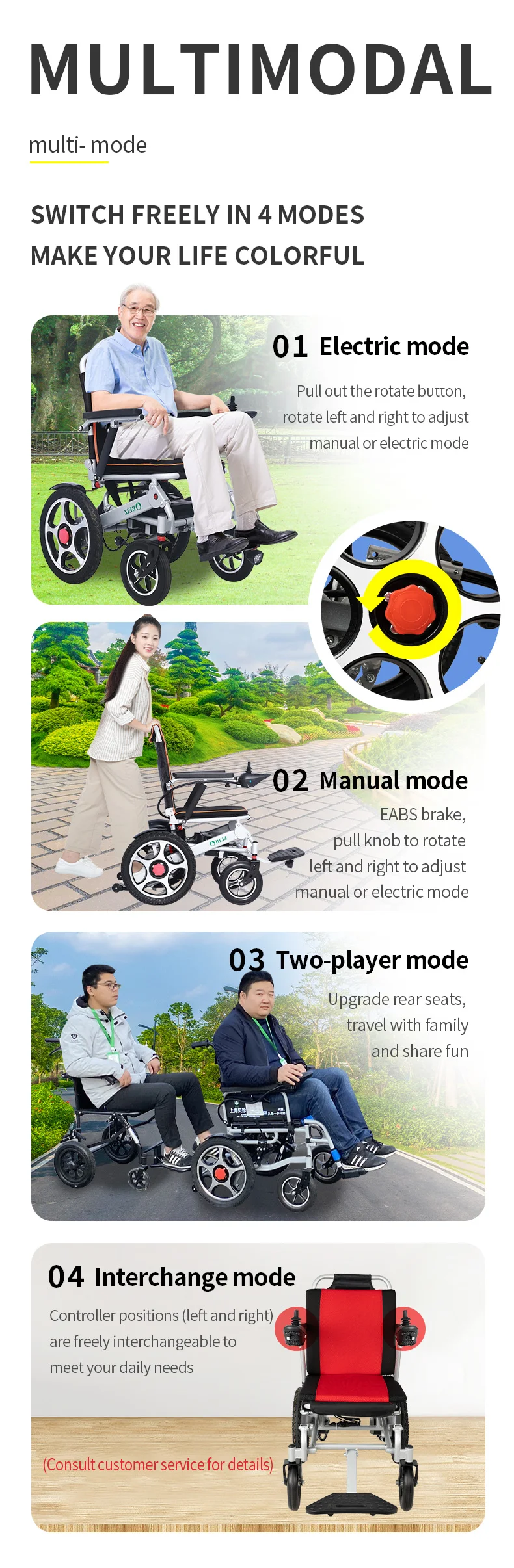 2023 New Trending Light weight portable wheel chair with remote controller for disable foldable airplane electric wheelchair manufacture