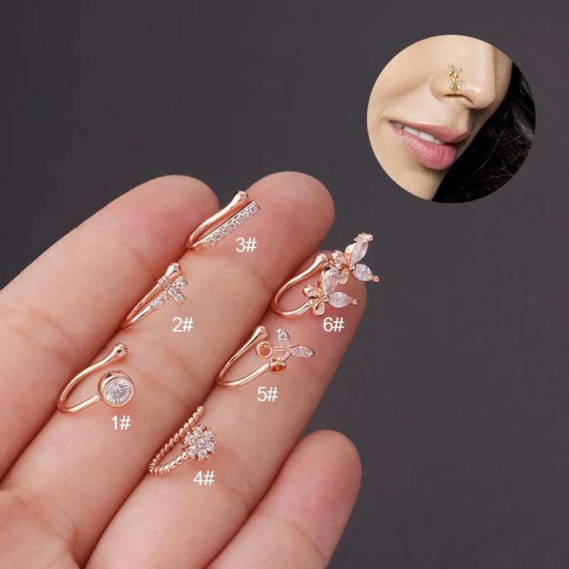 Dropship 12Pcs Multi-Style Fake Nose Rings For Women Girls African