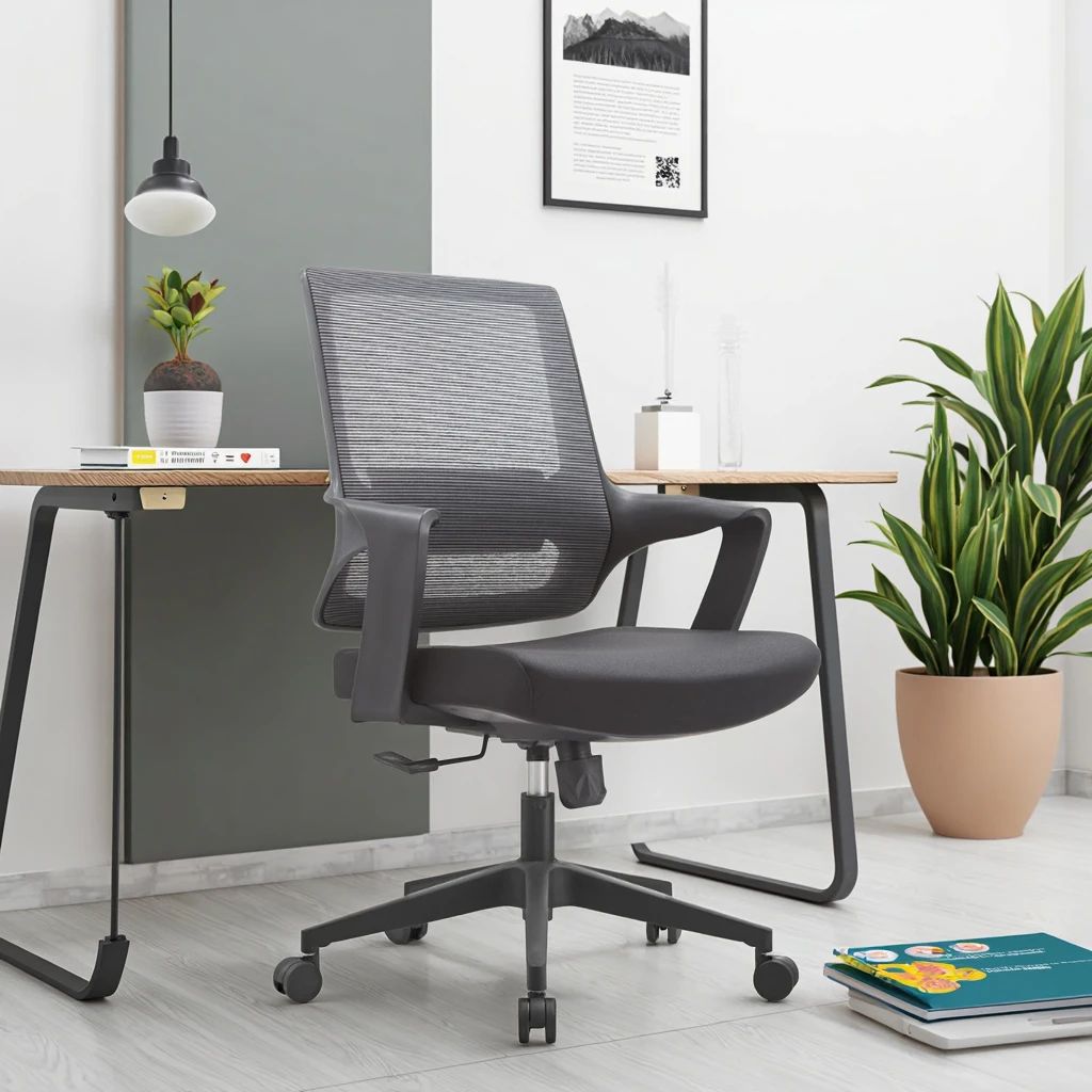 Modern Comfortable Lounge Office Furniture Ergonomic Computer Desk Chairs Fixed Arms Adjustable Height Ergonomic Lumbar Support 5