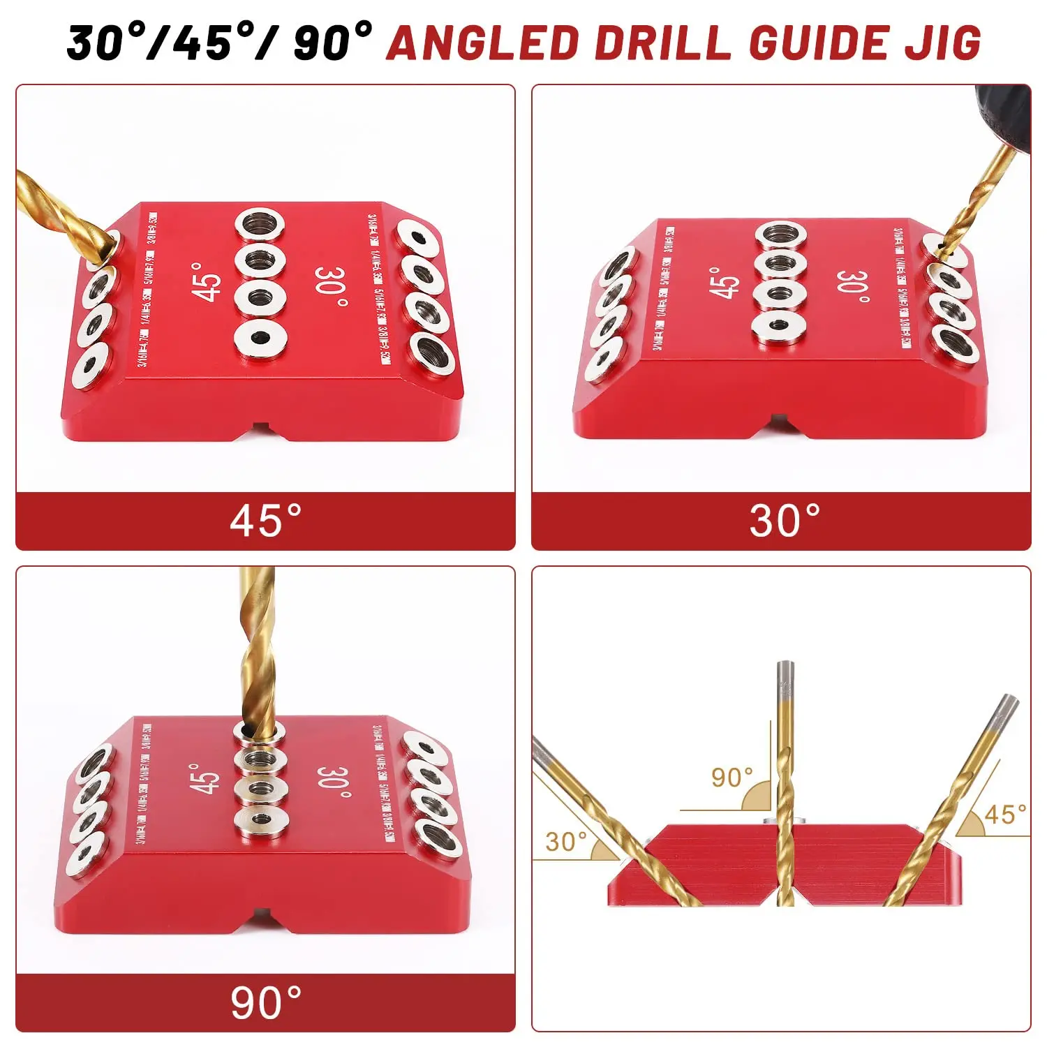 30 45 90 Degree Angle Drill Guide,Drill Jig For Straight Holes And