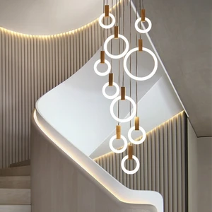 Badu Deluxe Chandeliers Pendent Lamp Indoor Home Furnishings Stairs Hotel Lobby Wood Custom Chandeliers