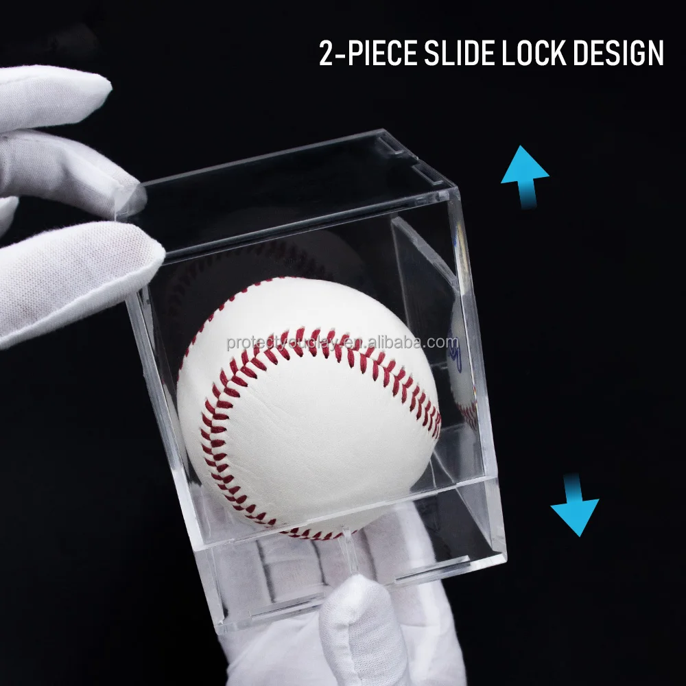 thumbnail interactive-video image 1 of UV Protection Acrylic Baseball Display Case – Clear Collectible Storage Cube 1 of 4