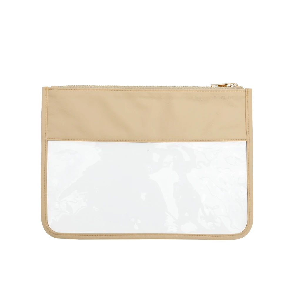 Stock 14 Different Colors DIY Snack Letters Organizer Transparent Travel Zipper Pouch Portable Weatherproof Clear Makeup Case