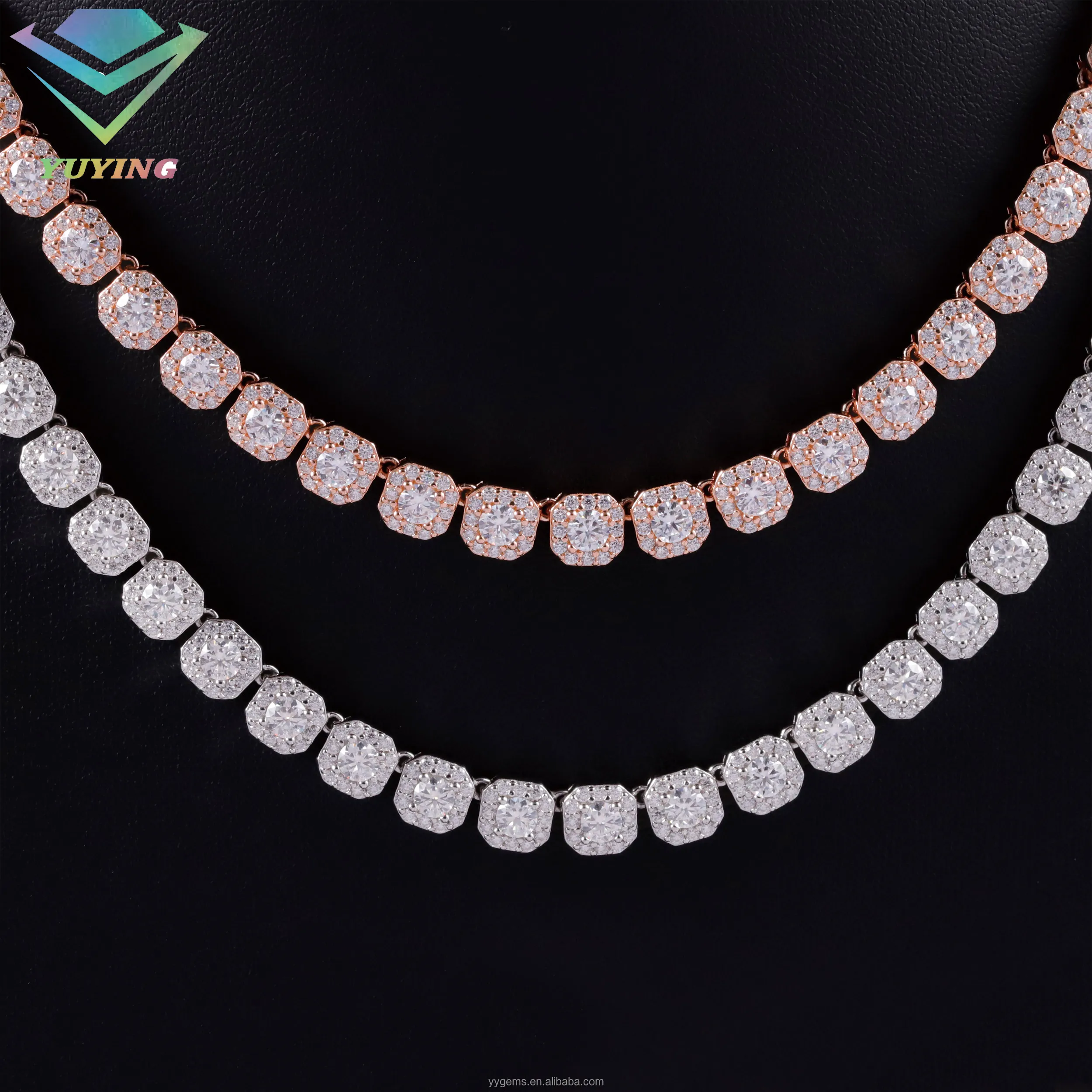 Glitter Clustered Tennis Chain(美品)45cm Clustered Tennis Chain Necklace【SILVER】 | Glitter