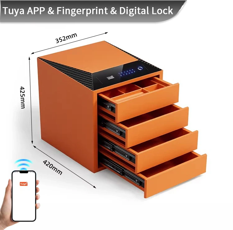 f2 1a ceqsafe smart premium jewelry box with fingerprint drawer electronic digital lock bedroom wardrobe safe-32