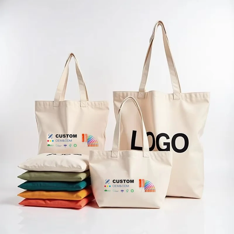 Eco Friendly Large Open Tote Bag Canvas Handbags Beach Shopping Bag Durable Tote Bag