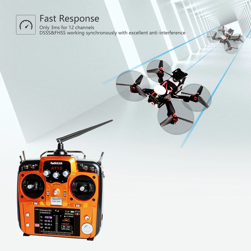 RadioLink AT10II Remote Controller for Helicopter Plane Traversing ...