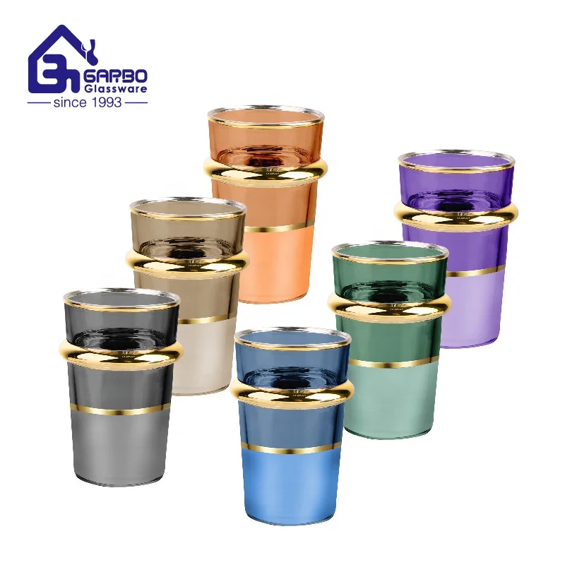 130ml Arabic Style Morocco Style Glass Tea Cup with Gold Decal Design Water Drinking Tea Glass Tumbler Coffer Cup Bamboo Cup