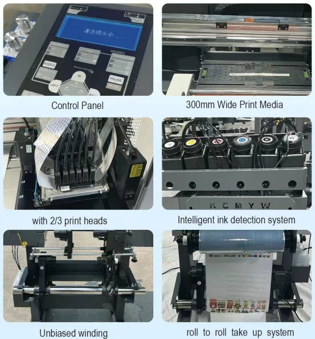 Suitable for Bottle Jar Cup Sticker Printing New Uv Inkjet Printer Multifunction Uv Dtf Printer with Laminator manufacture