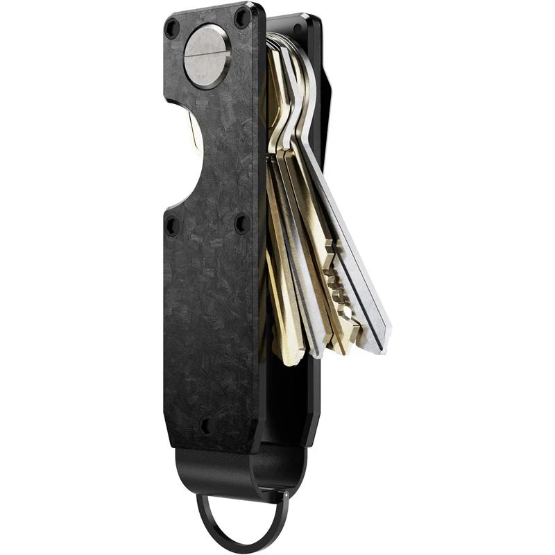 Compact Forged Carbon Fiber Key Holder Minimalist Smart Key Chain with ...