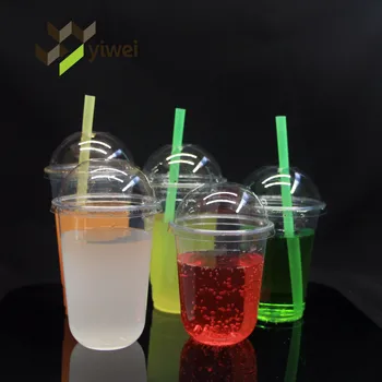 China Factory Bubble Yorgurt Cup In Round Cups With Lid, PET U Shape Plastic Cups/