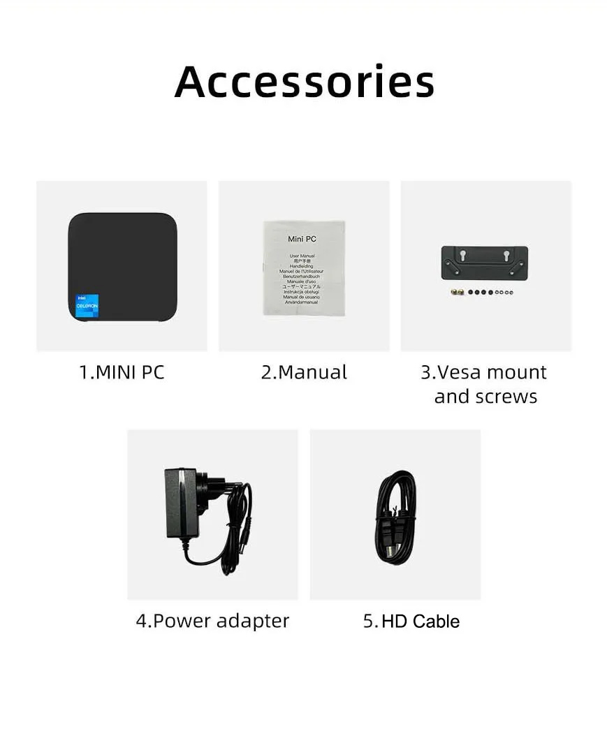 Ranboda Mini Office Computer Mini Pcs N5105 8gb M.2 Sata 128gb/256gb