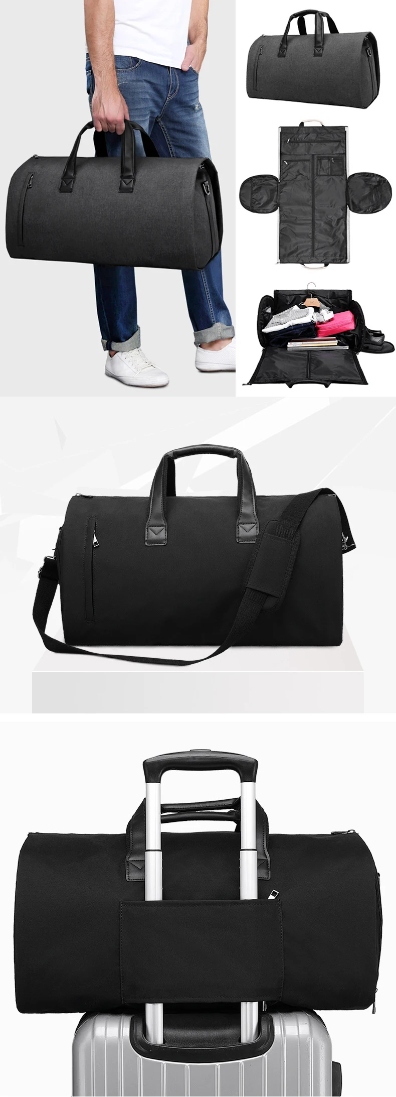 Foldable Business Travel Suit Duffel Garment Bag Men Handbag Weekend