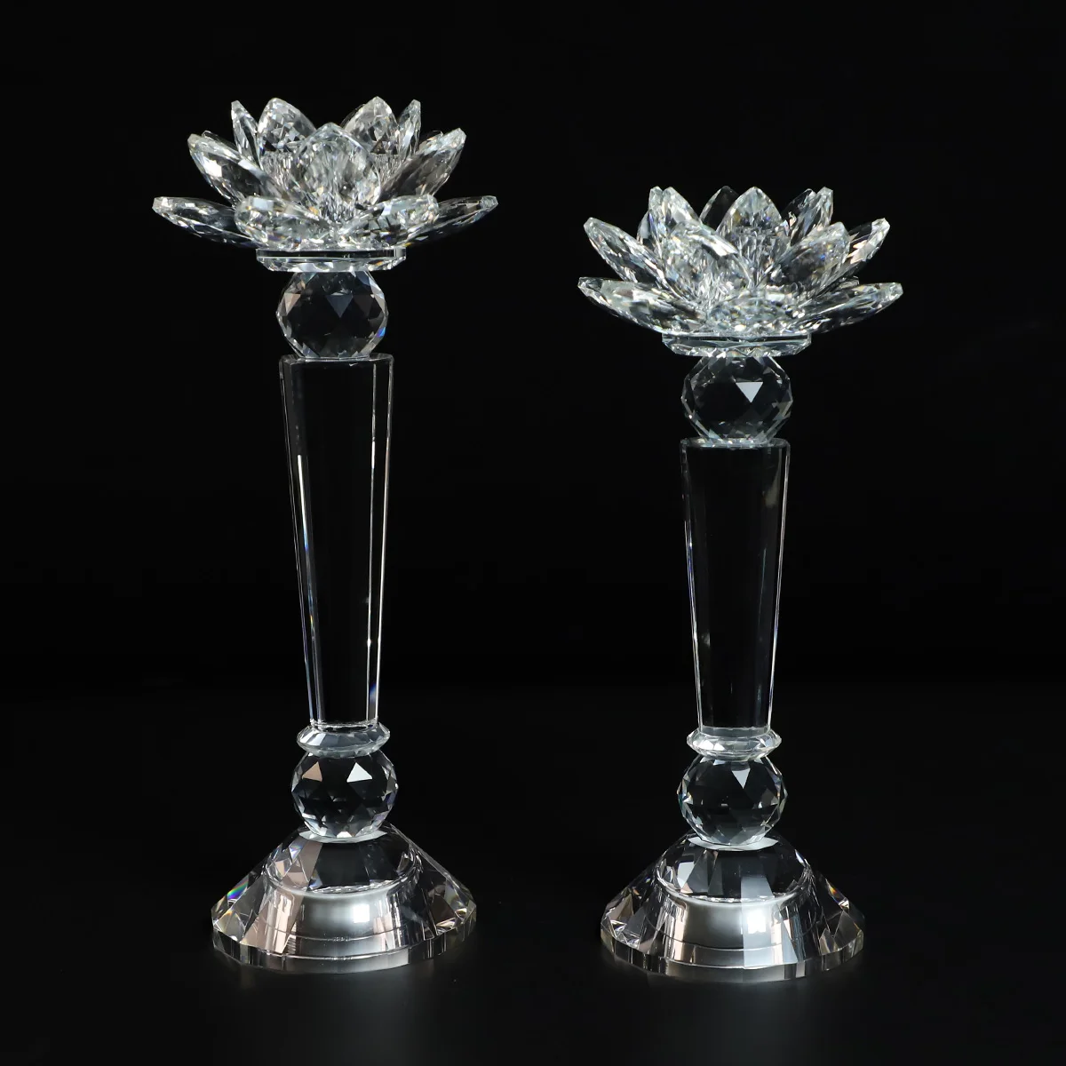 wedding decorations crystal lotus cute crystal glass candles holder candlesticks iridescent candle jar