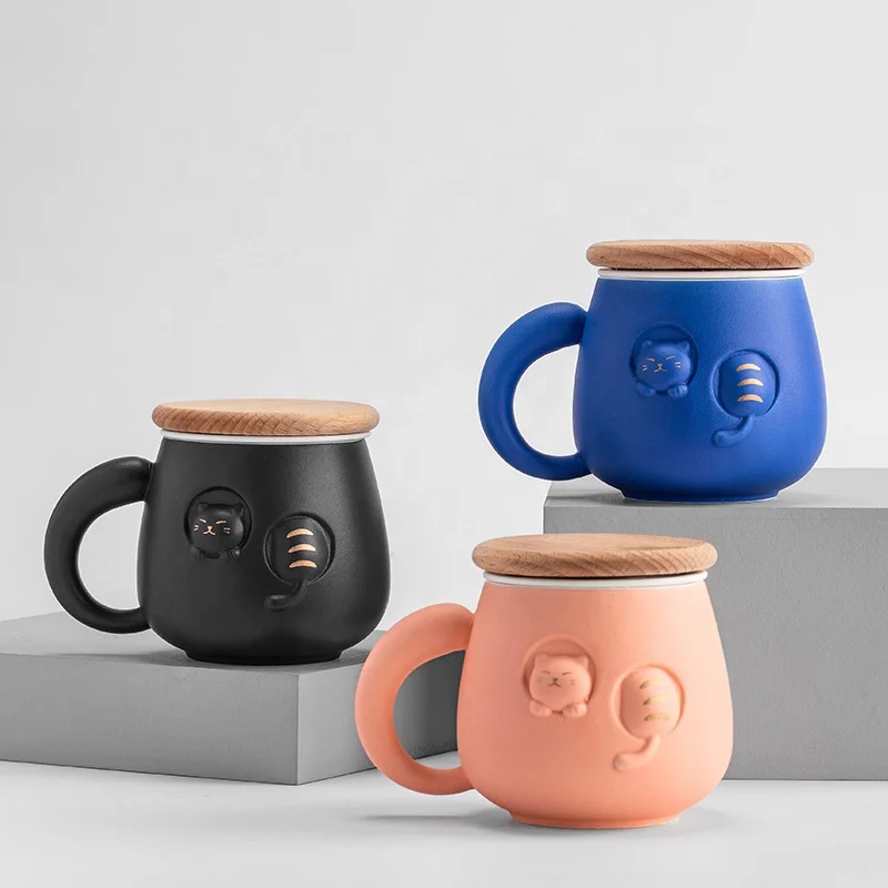 Creative Handmade Elephant Ceramic Coffee Mug Tea Mug with Tea Bag Pocket