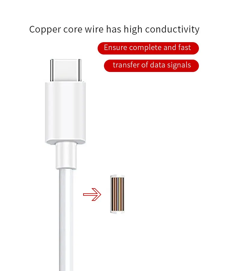 Образцы бесплатно! OEM Белый ПВХ для Samsung USB-кабель круглый зарядный кабель Тип C USB