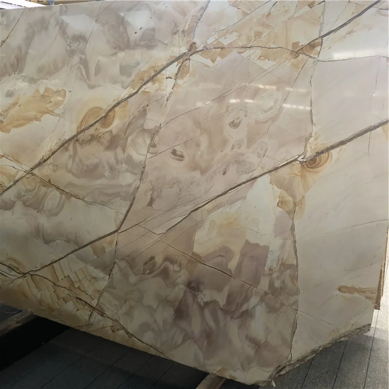 product flamenco roma impression yellow gold quartzite exotic stone slab for flooring and wall design-3