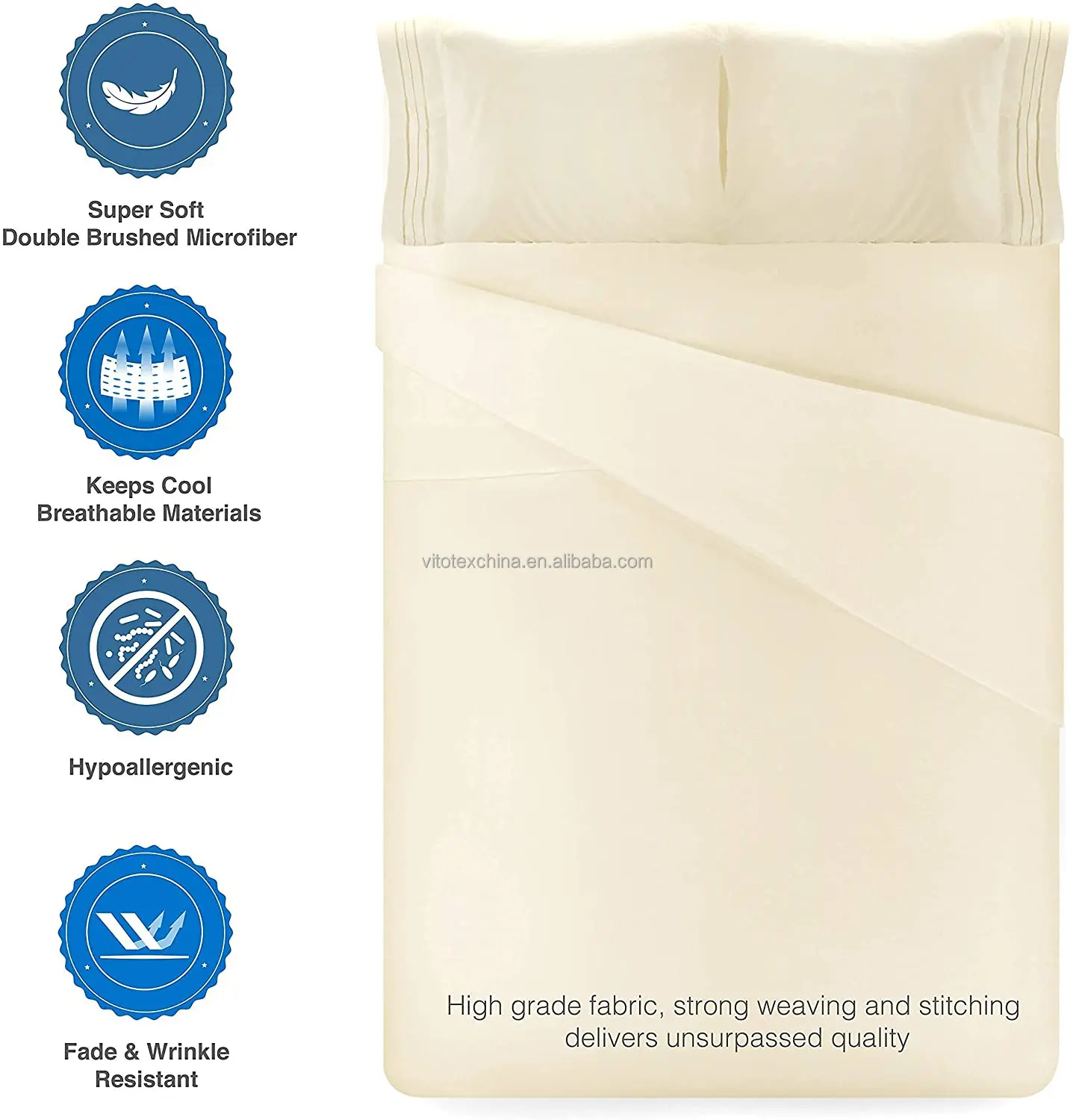2000 Thread Count Luxurious Egyptian Cotton Quality 4pc Sheet Set Buy