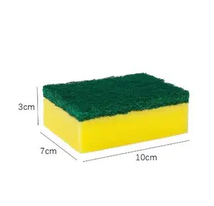 Kitchen Car Dish Bowl Cleaning Hot Sale Scouring Sponge Green Pad Yellow Sponge