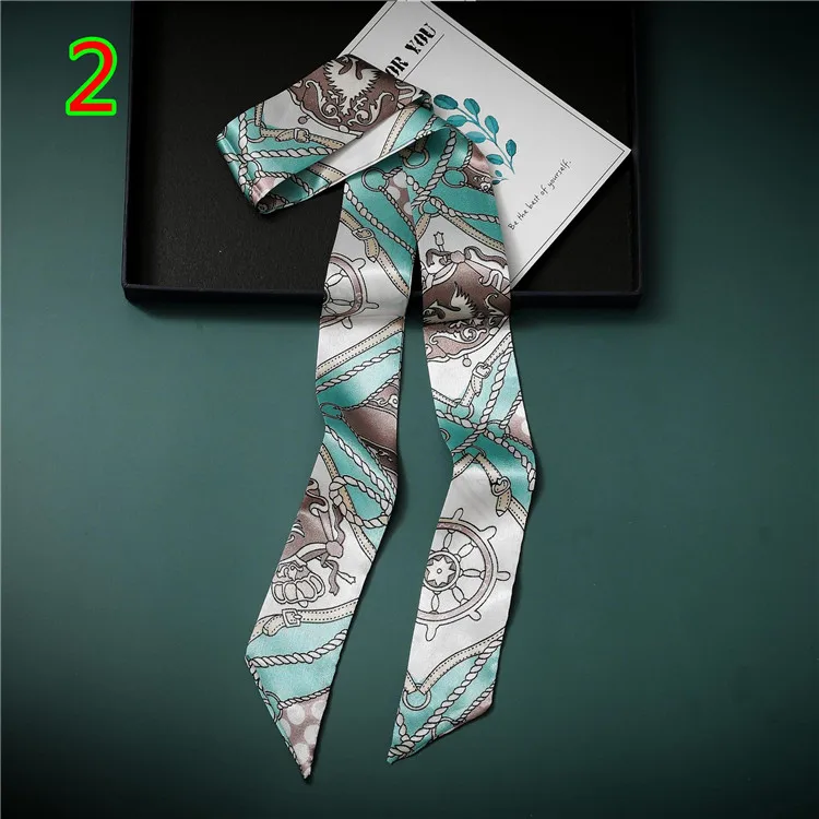 High Quality Designer Brand Women Hail Tie Scarf 100% Silk Twill Skinny Scarf