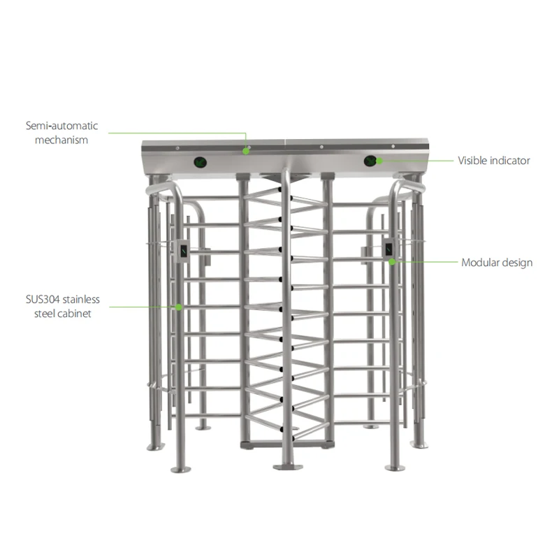 304 Stainless Steel Security Full Height Bicycle Turnstile