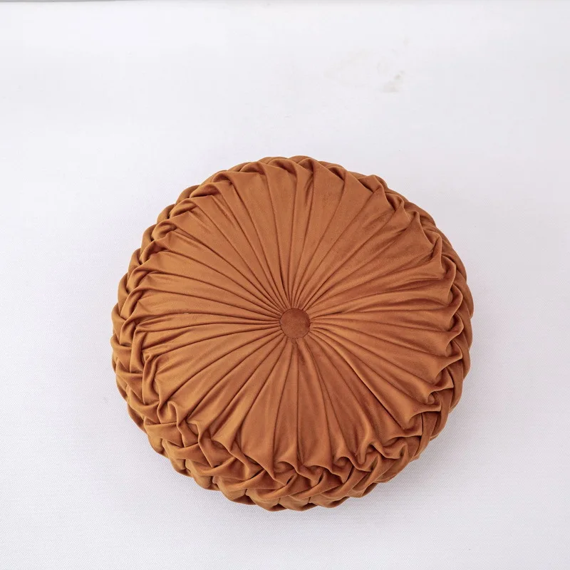 Handmade Ruffle Colorful  Large Pumpkin Round Foam Window Floor Seat Cushion