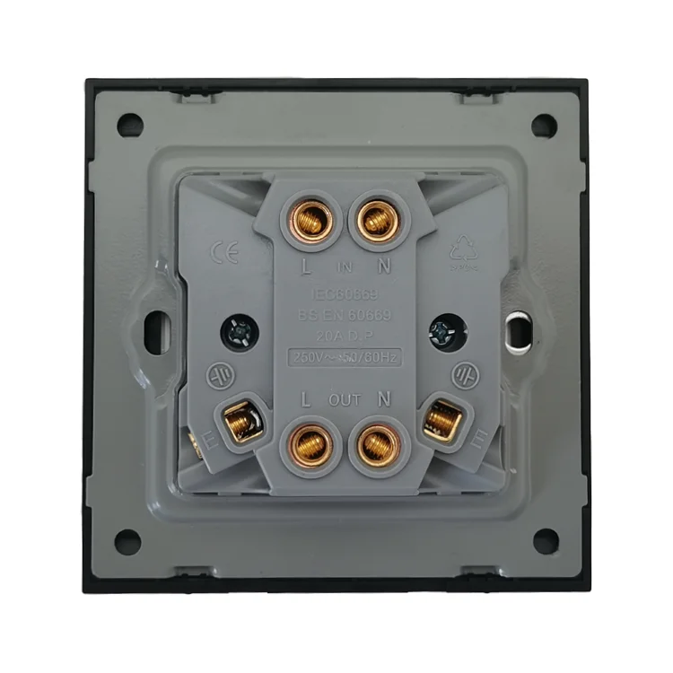 UK Standard 20A / 45A Water Heater Switch With Neon LED Indicator Double Pole Power AC Air Cooker