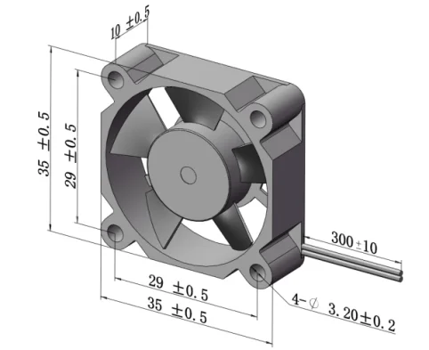 Brushless Motor, 3510model, 12V, Axial, 35x10mm - detail 2