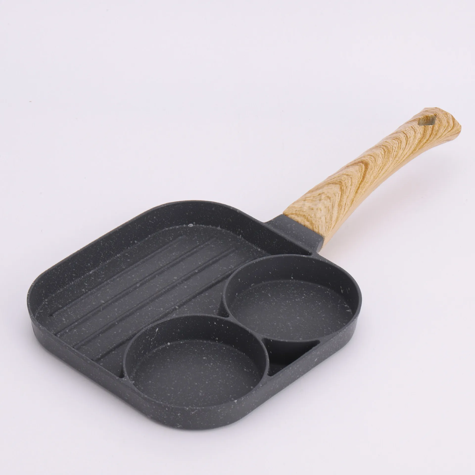 egg frying pan 3 sections cup